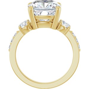 18K Yellow Gold 10x10 mm Cushion Ring Mounting – image 3