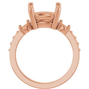 10K Rose Gold 10x10 mm Cushion Ring Mounting – image 4