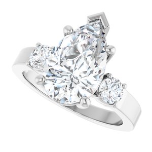 18K White Gold 13x8 mm Pear Ring Mounting – image 8