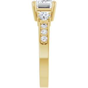 10K Yellow Gold 8x6 mm Emerald Ring Mounting – image 7