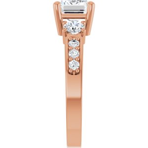 10K Rose Gold 8x6 mm Emerald Ring Mounting – image 7