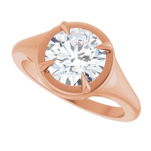 14K Rose Gold 8 mm Round Ring Mounting – image 8