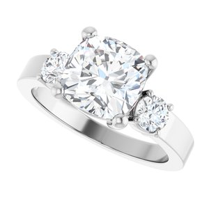 Platinum 8x8 mm Cushion Ring Mounting – image 8