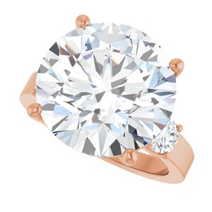 10K Rose Gold 14 mm Round Ring Mounting – image 8