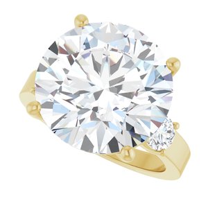 18K Yellow Gold 14 mm Round Ring Mounting – image 8