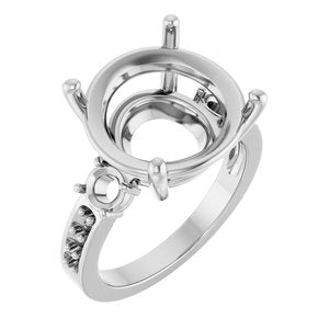 10K White Gold 14 mm Round Ring Mounting – image 2