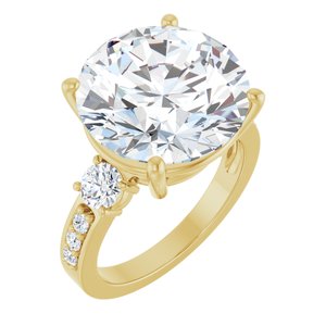 10K Yellow Gold 14 mm Round Ring Mounting