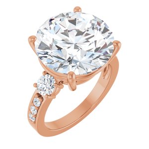 18K Rose Gold 14 mm Round Ring Mounting