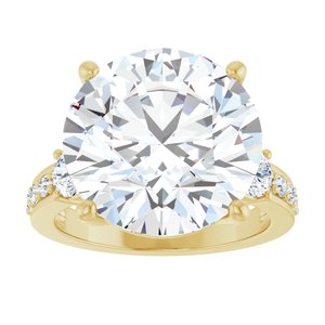 14K Yellow Gold 14 mm Round Ring Mounting – image 5