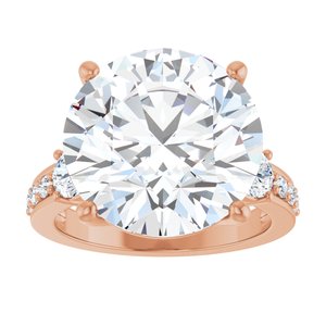 18K Rose Gold 14 mm Round Ring Mounting – image 5