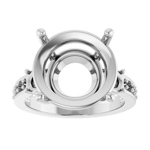 Sterling Silver 14 mm Round Ring Mounting – image 6