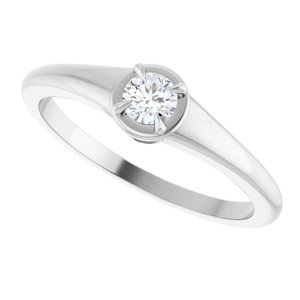 Sterling Silver 3.5 mm Round Ring Mounting – image 8