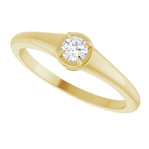 10K Yellow Gold 3.4 mm Round Ring Mounting – image 8