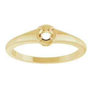 14K Yellow Gold 3.4 mm Round Ring Mounting – image 6