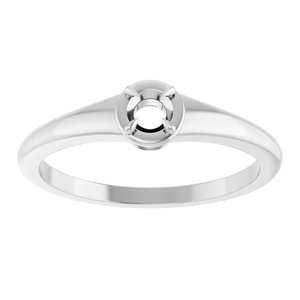 Sterling Silver 3.4 mm Round Ring Mounting – image 6