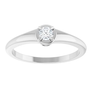 14K X1 White Gold 3.4 mm Round Ring Mounting – image 5
