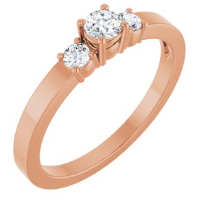 10K Rose Gold 3.4 mm Round Ring Mounting