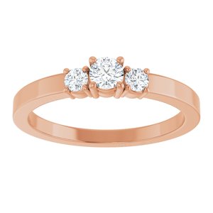 18K Rose Gold 3.4 mm Round Ring Mounting – image 5