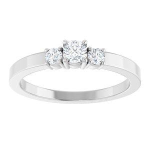 18K White Gold 3.4 mm Round Ring Mounting – image 5