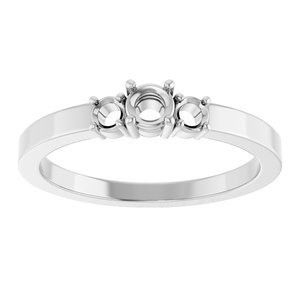 14K X1 White Gold 3.4 mm Round Ring Mounting – image 6