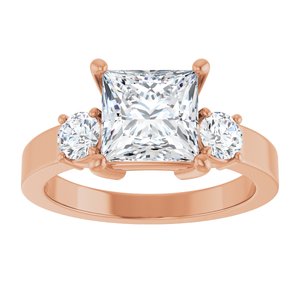 10K Rose Gold 7x7 mm Square Ring Mounting – image 5
