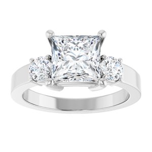 10K White Gold 7x7 mm Square Ring Mounting – image 5