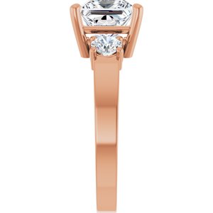 10K Rose Gold 7x7 mm Square Ring Mounting – image 7