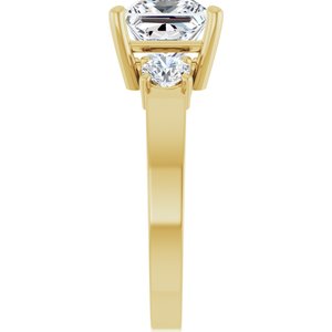 14K Yellow Gold 7x7 mm Square Ring Mounting – image 7