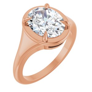 10K Rose Gold 10x8 mm Oval Ring Mounting