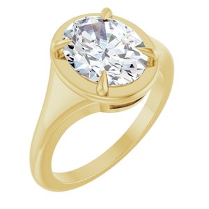 14K Yellow Gold 10x8 mm Oval Ring Mounting