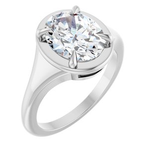 Platinum 10x8 mm Oval Ring Mounting