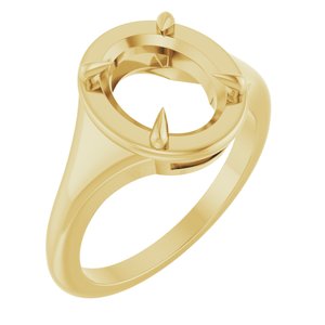 18K Yellow Gold 10x8 mm Oval Ring Mounting – image 2