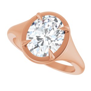 18K Rose Gold 10x8 mm Oval Ring Mounting – image 8