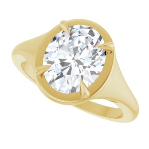 18K Yellow Gold 10x8 mm Oval Ring Mounting – image 8