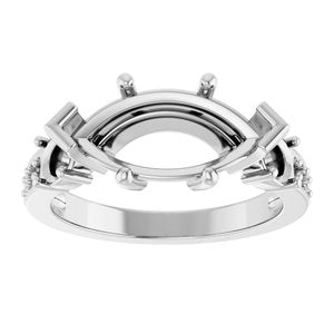 Platinum 14x7 mm Marquise Ring Mounting – image 6