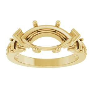 18K Yellow Gold 14x7 mm Marquise Ring Mounting – image 6