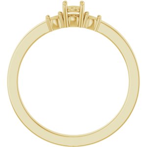 18K Yellow Gold 3.4 mm Round Ring Mounting – image 4