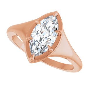 10K Rose Gold 11x5.5 mm Marquise Ring Mounting – image 8