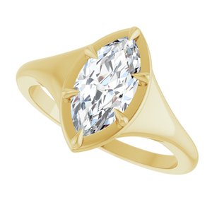 18K Yellow Gold 11x5.5 mm Marquise Ring Mounting – image 8