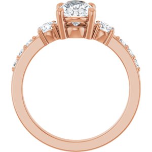 10K Rose Gold 10x6 mm Pear Ring Mounting – image 3