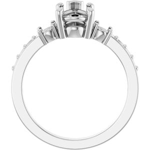 18K White Gold 10x6 mm Pear Ring Mounting – image 4