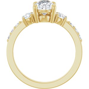 14K Yellow Gold 10x6 mm Pear Ring Mounting – image 3