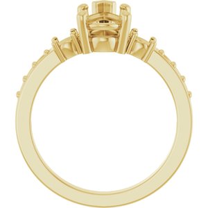 18K Yellow Gold 10x6 mm Pear Ring Mounting – image 4