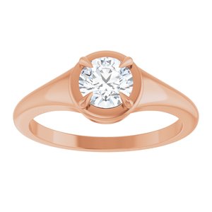 10K Rose Gold 5.5 mm Round Ring Mounting – image 5
