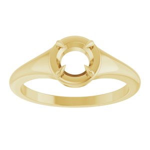 10K Yellow Gold 5.5 mm Round Ring Mounting – image 6