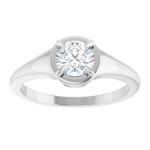 14K White Gold 5.5 mm Round Ring Mounting – image 5
