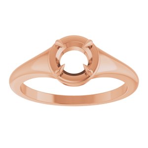 14K Rose Gold 5.5 mm Round Ring Mounting – image 6