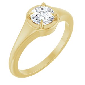 10K Yellow Gold 5.5 mm Round Ring Mounting
