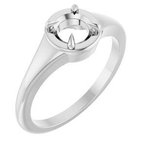 18K White Gold 5.5 mm Round Ring Mounting – image 2