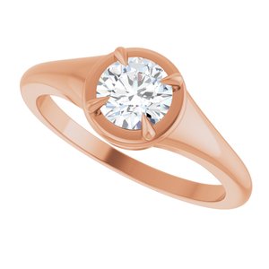 18K Rose Gold 5.5 mm Round Ring Mounting – image 8